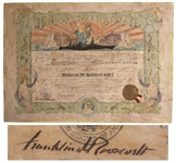 Franklin D. Roosevelt Document Signed as President -- FDR Signs a Certificate of Honor in 1936 for the USS Indianapolis, the Ship That Famously Sunk 9 Years Later in the Navys Worst Maritime Disaster